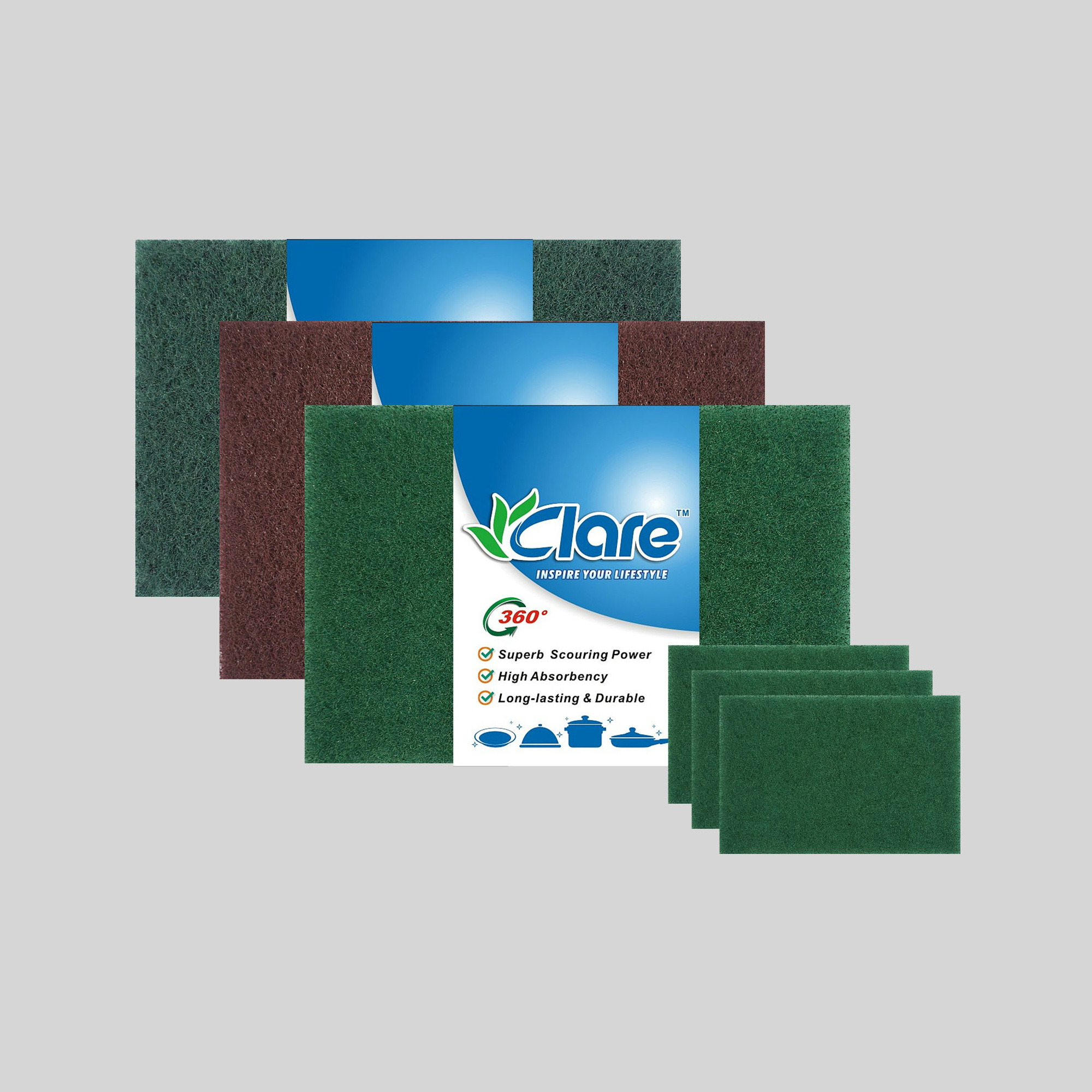 5pcs Abrasive Nylon Scouring Pads (Premium)