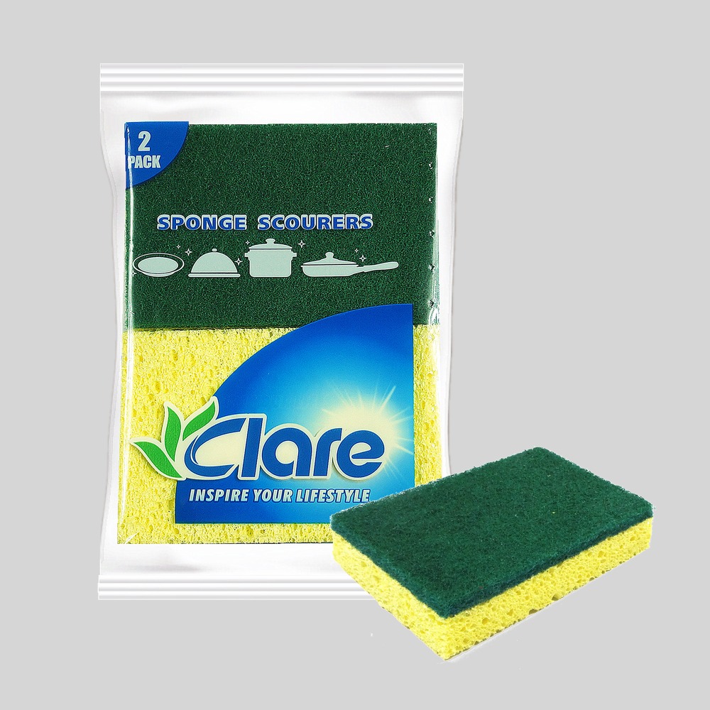 2pcs Cellulose Scouring Sponges