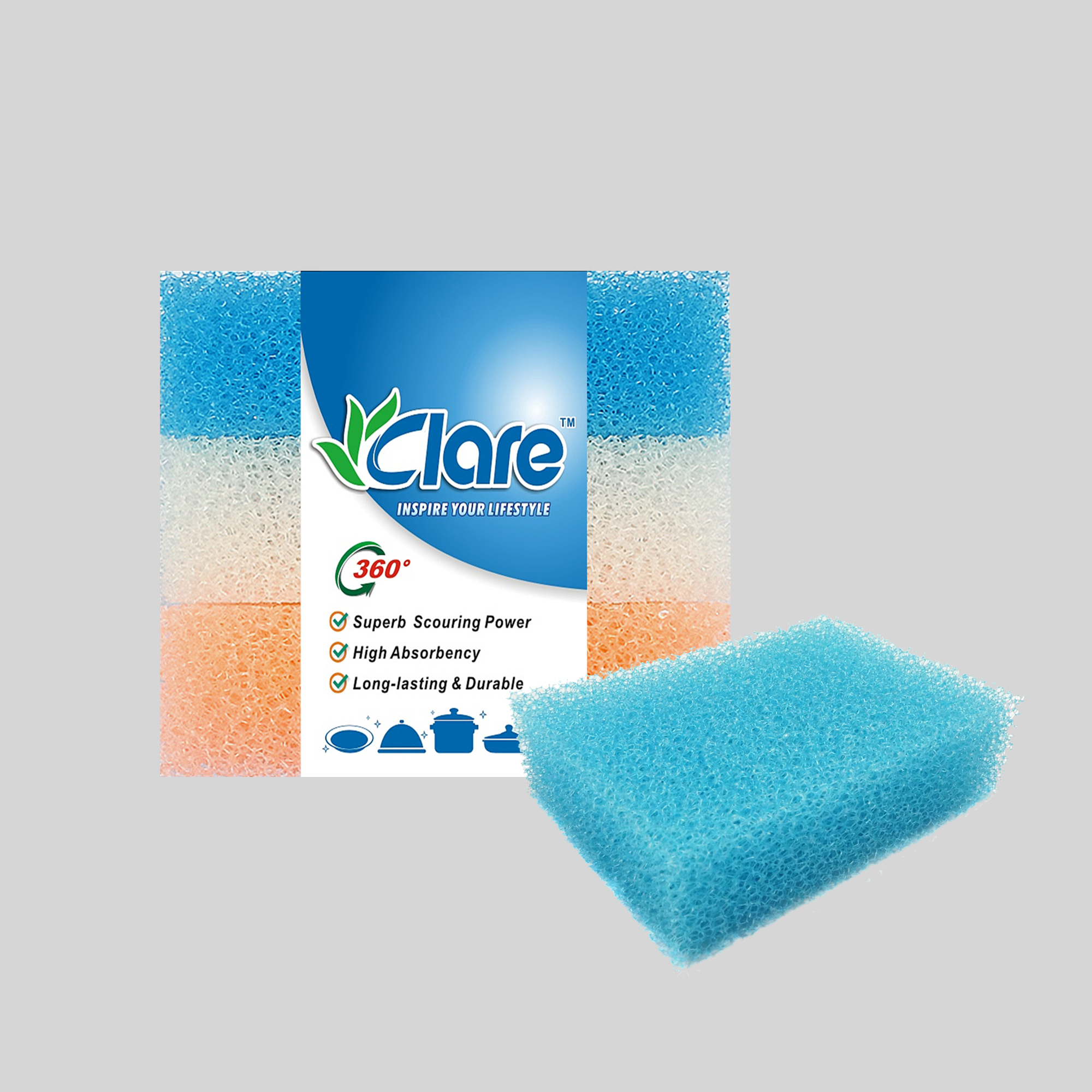 3pcs Non Scratch Cleaning Sponges