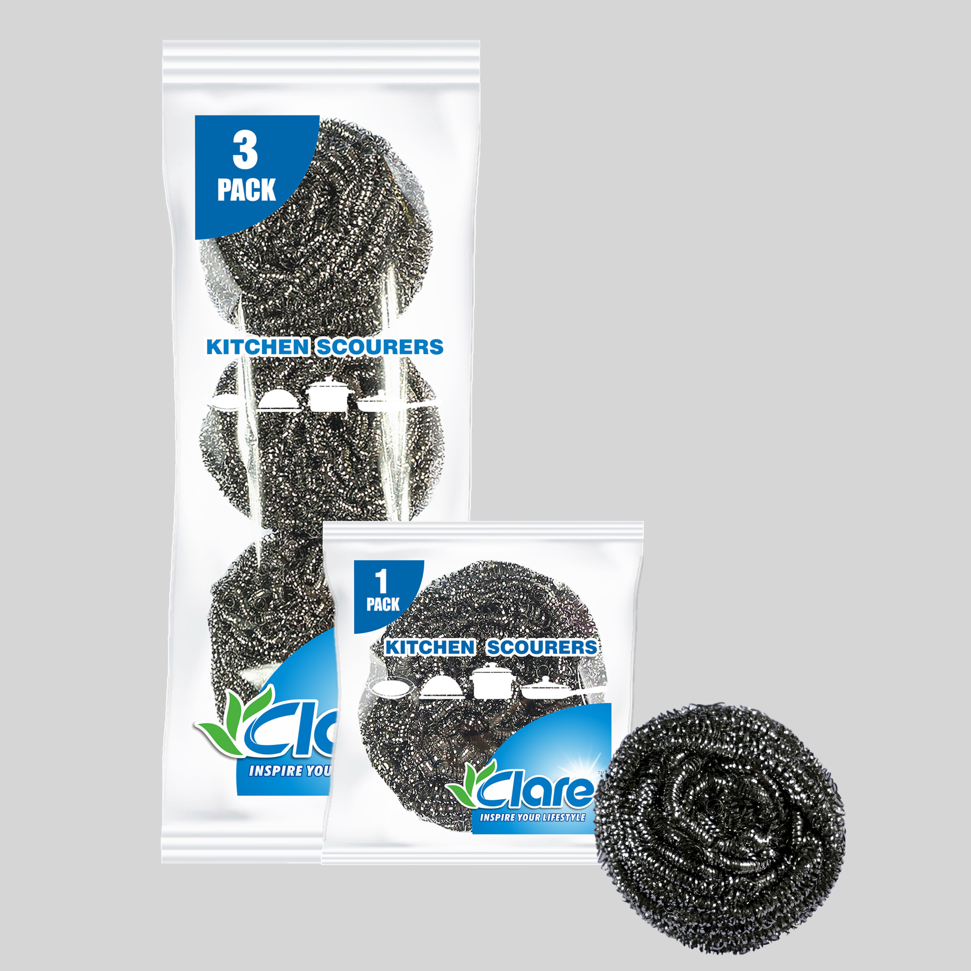 3pcs Stainless Steel Scourers