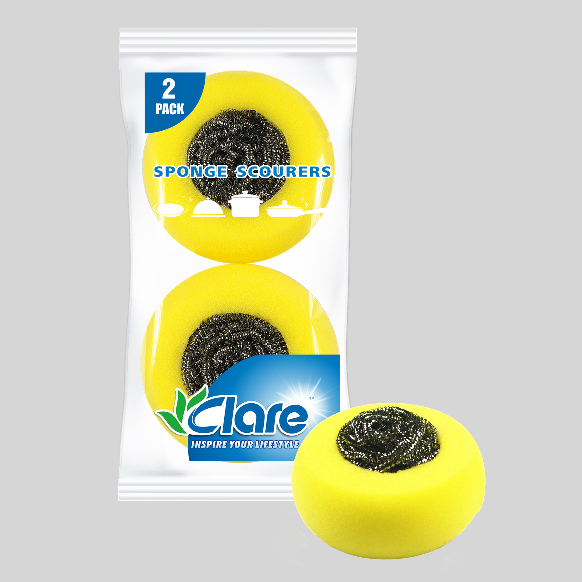 2pcs Stainless Steel Sponge Scourers