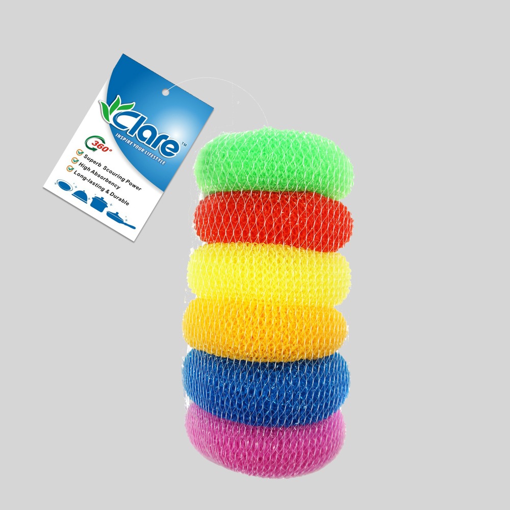 6pcs Plastic Scourer 