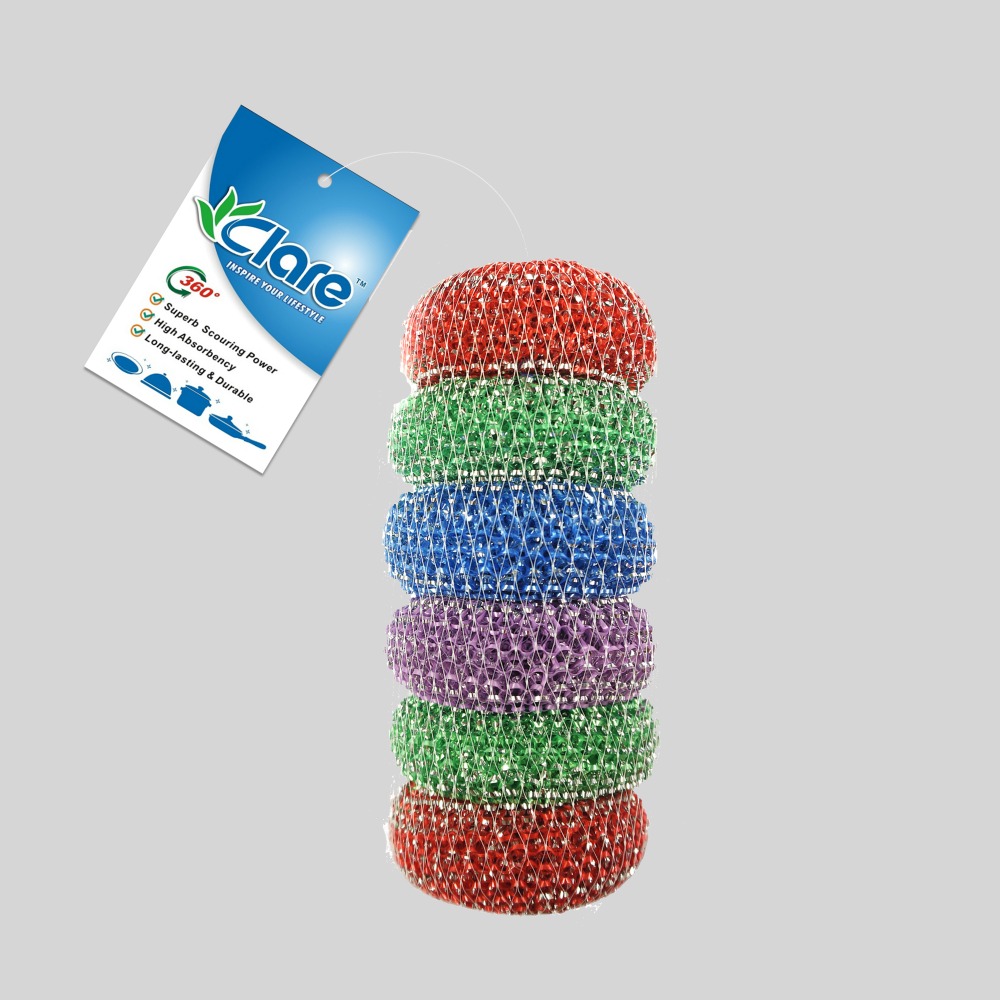 6pcs Plastic Scourer 