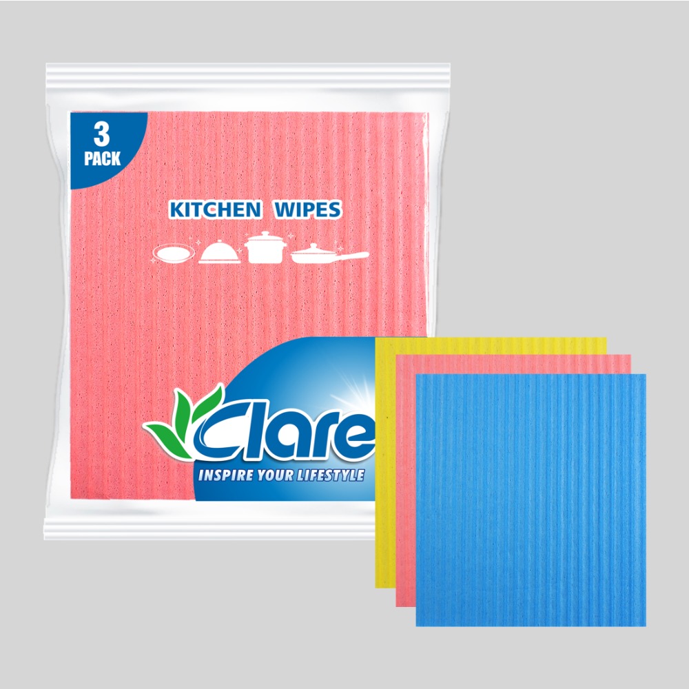 3pcs Cellulose Cleaning Wipes