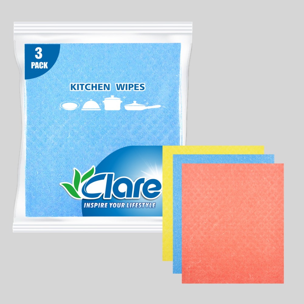 3pcs Dry Cellulose Cleaning Wipes